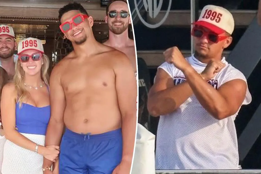 Patrick Mahomes Pamer Otot "Dad Bod" Bersama Istri Brittany Saat Pesta Kapal Pesiar 4 Juli di Miami